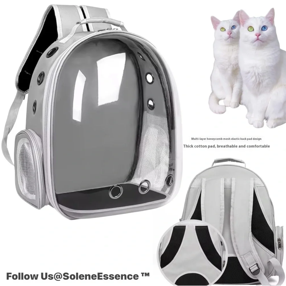- (NEW)Gray PetPack Clear Bubble Carrying Bag Small, dogs Cats, Space Capsule …